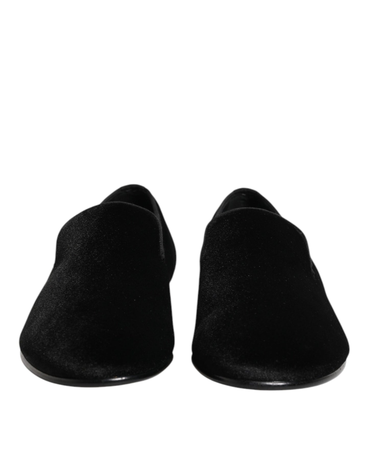 Dolce & Gabbana Black Leather Suede Slip On Loafers Dress Shoes