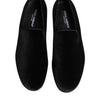 Dolce & Gabbana Black Leather Suede Slip On Loafers Dress Shoes