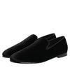 Dolce & Gabbana Black Leather Suede Slip On Loafers Dress Shoes