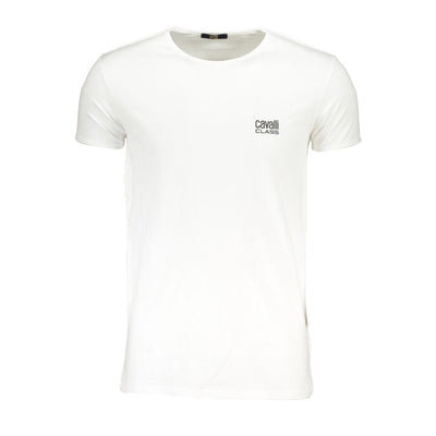 Cavalli Class Bianco Cotton Men T-Shirt
