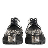 Dolce & Gabbana Black White Studded Men Formal Derby Shoes