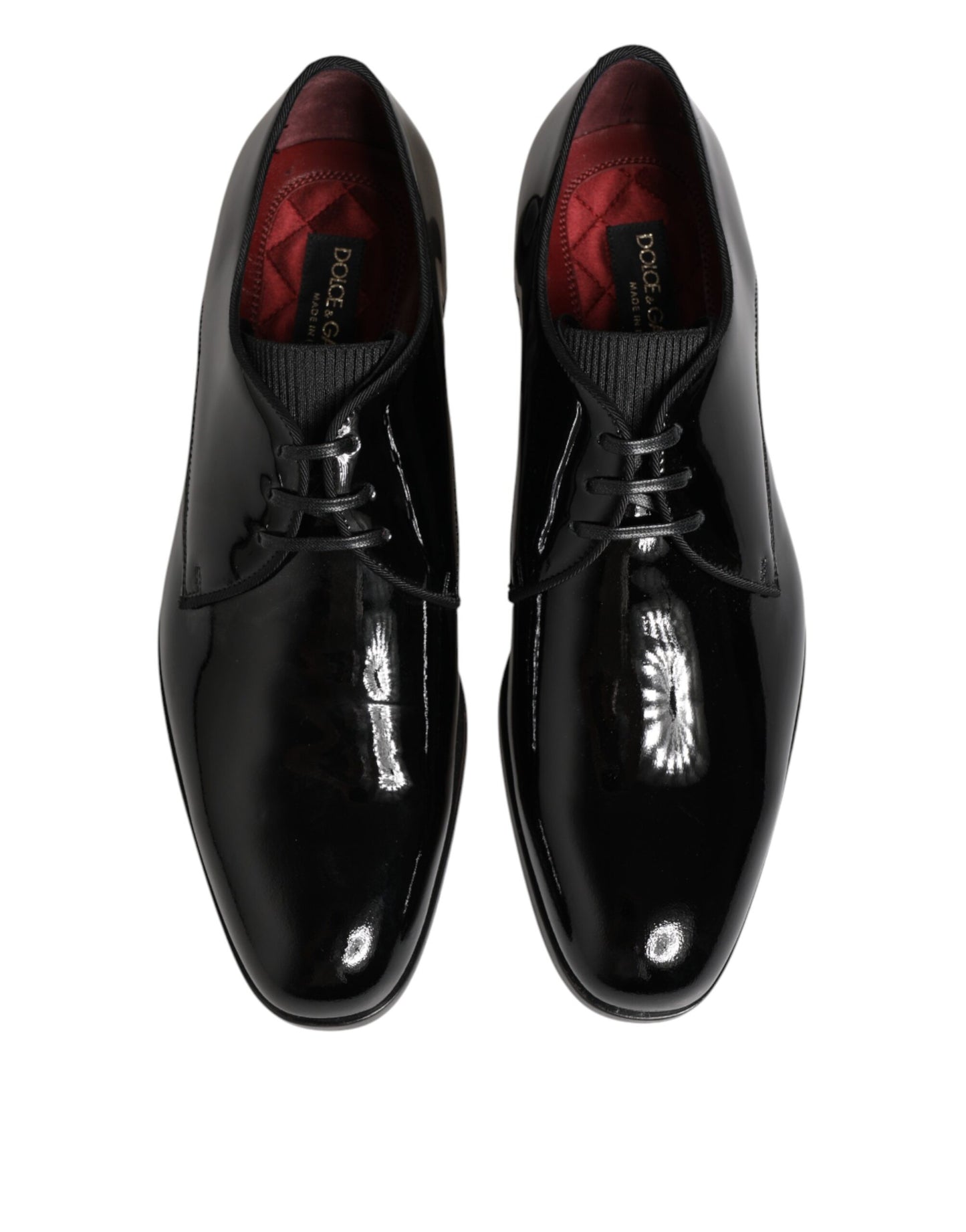 Dolce &amp; Gabbana Derby-Schuhe aus schwarzem Kalbsleder