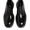 Dolce & Gabbana Black Calfskin Leather Men Derby Dress Shoes