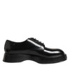 Dolce & Gabbana Black Calfskin Leather Men Derby Dress Shoes
