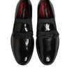 Dolce & Gabbana Black Leather Slip On Dress Men Loafers Shoes