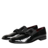 Dolce & Gabbana Black Leather Slip On Dress Men Loafers Shoes