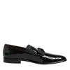 Dolce & Gabbana Black Leather Slip On Dress Men Loafers Shoes
