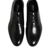 Dolce & Gabbana Black Calfskin Leather Derby Dress Shoes