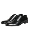 Dolce & Gabbana Black Calfskin Leather Derby Dress Shoes
