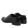 Dolce & Gabbana Black Calfskin Leather Derby Dress Shoes