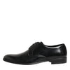 Dolce & Gabbana Black Calfskin Leather Derby Dress Shoes
