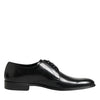 Dolce & Gabbana Black Calfskin Leather Derby Dress Shoes