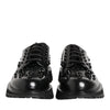 Dolce & Gabbana Black Leather Studded Men Formal Derby  Shoes