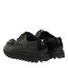Dolce & Gabbana Black Leather Studded Men Formal Derby  Shoes