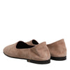 Dolce & Gabbana Beige Leather Suede Slip On Loafers Dress Shoes