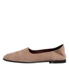 Dolce & Gabbana Beige Leather Suede Slip On Loafers Dress Shoes