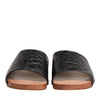 Dolce & Gabbana Black Brown Leather Slides Sandals Shoes