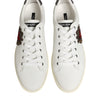 Dolce & Gabbana White Leather Heart Embellished Sneakers Shoes