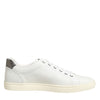 Dolce & Gabbana White Leather Heart Embellished Sneakers Shoes