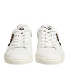 Dolce & Gabbana White Leather Heart Embellished Sneakers Shoes
