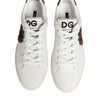 Dolce & Gabbana White Leather Heart Embellished Sneakers Shoes