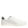 Dolce & Gabbana White Leather Heart Embellished Sneakers Shoes