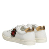 Dolce & Gabbana White Heart Embellished Sneakers Shoes