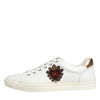 Dolce & Gabbana White Heart Embellished Sneakers Shoes