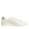 Dolce & Gabbana White Heart Embellished Sneakers Shoes