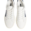 Dolce & Gabbana White Blue Leather Logo Patch Sneakers Shoes
