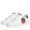 Dolce & Gabbana White Leather #DGFAMILY Men Sneakers Shoes