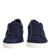 Dolce & Gabbana Blue Leather Suede Low Top Sneakers Shoes