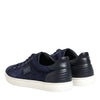 Dolce & Gabbana Blue Leather Suede Low Top Sneakers Shoes