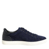 Dolce & Gabbana Blue Leather Suede Low Top Sneakers Shoes