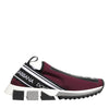 Dolce & Gabbana Maroon Slip On Sorrento Men Sneakers Shoes