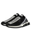 Dolce & Gabbana Black Strass Slip On Men Sorrento Sneakers Shoes