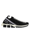 Dolce & Gabbana Black Strass Slip On Men Sorrento Sneakers Shoes