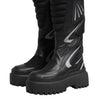 Dolce & Gabbana Black Leather Mid Calf Biker Boots Shoes