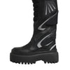 Dolce & Gabbana Black Leather Mid Calf Biker Boots Shoes