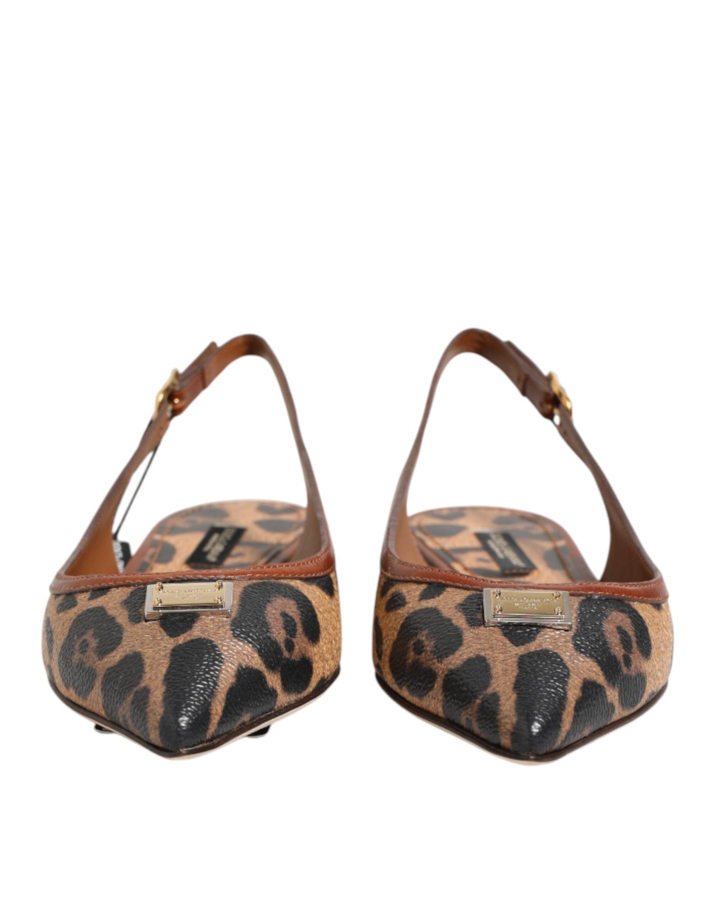 Dolce &amp; Gabbana braune Leoparden-Sandalen mit Fersenriemen