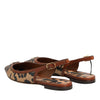 Dolce &amp; Gabbana braune Leoparden-Sandalen mit Fersenriemen