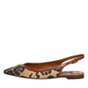 Dolce &amp; Gabbana braune Leoparden-Sandalen mit Fersenriemen