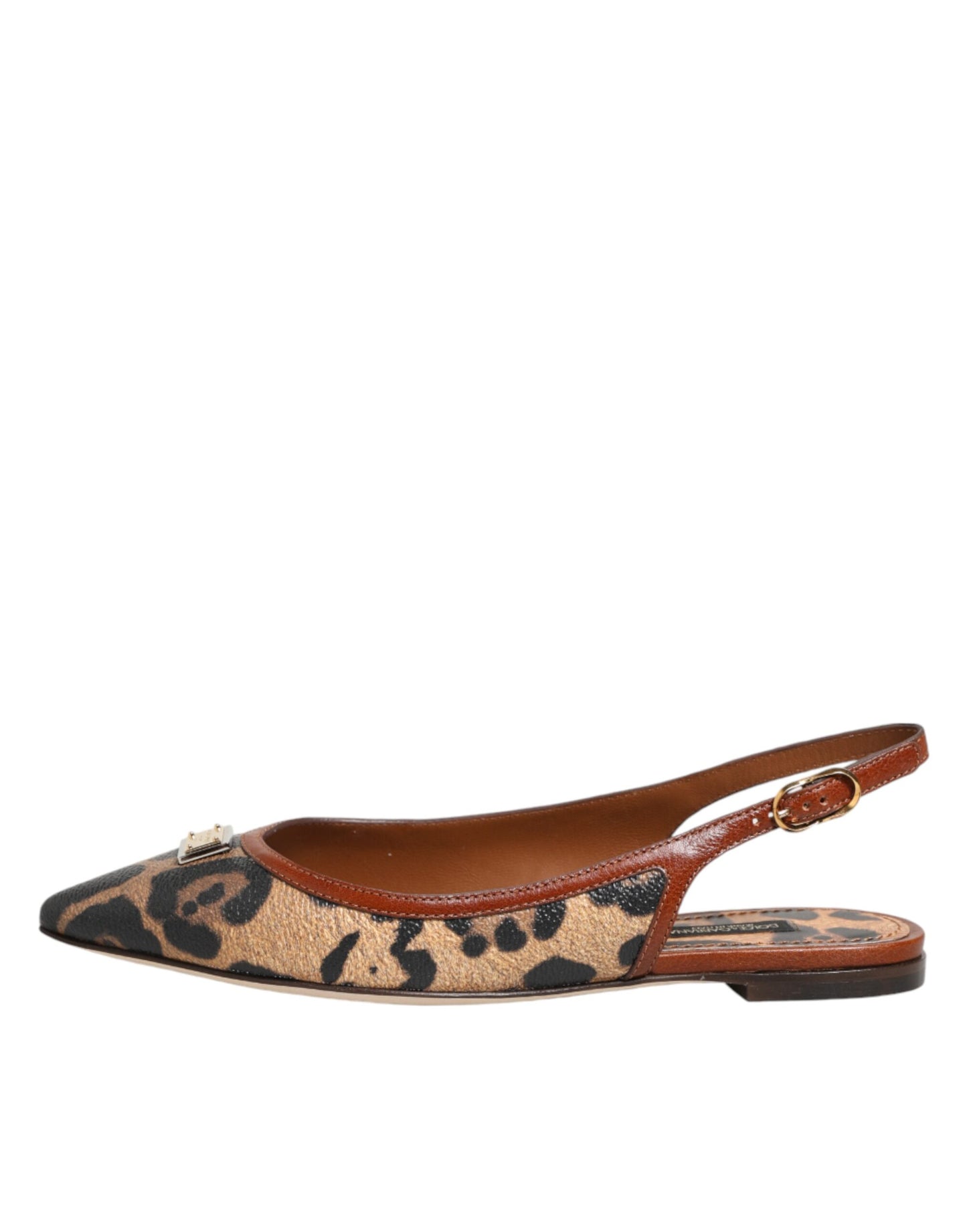Dolce &amp; Gabbana braune Leoparden-Sandalen mit Fersenriemen