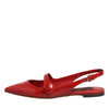 Dolce &amp; Gabbana rote Leder-Sandalen mit Fersenriemen