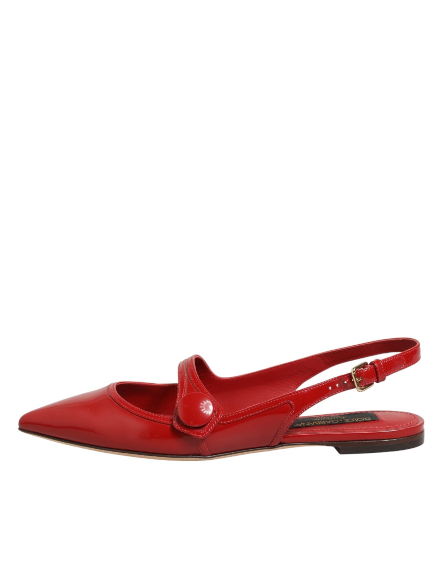 Dolce &amp; Gabbana rote Leder-Sandalen mit Fersenriemen