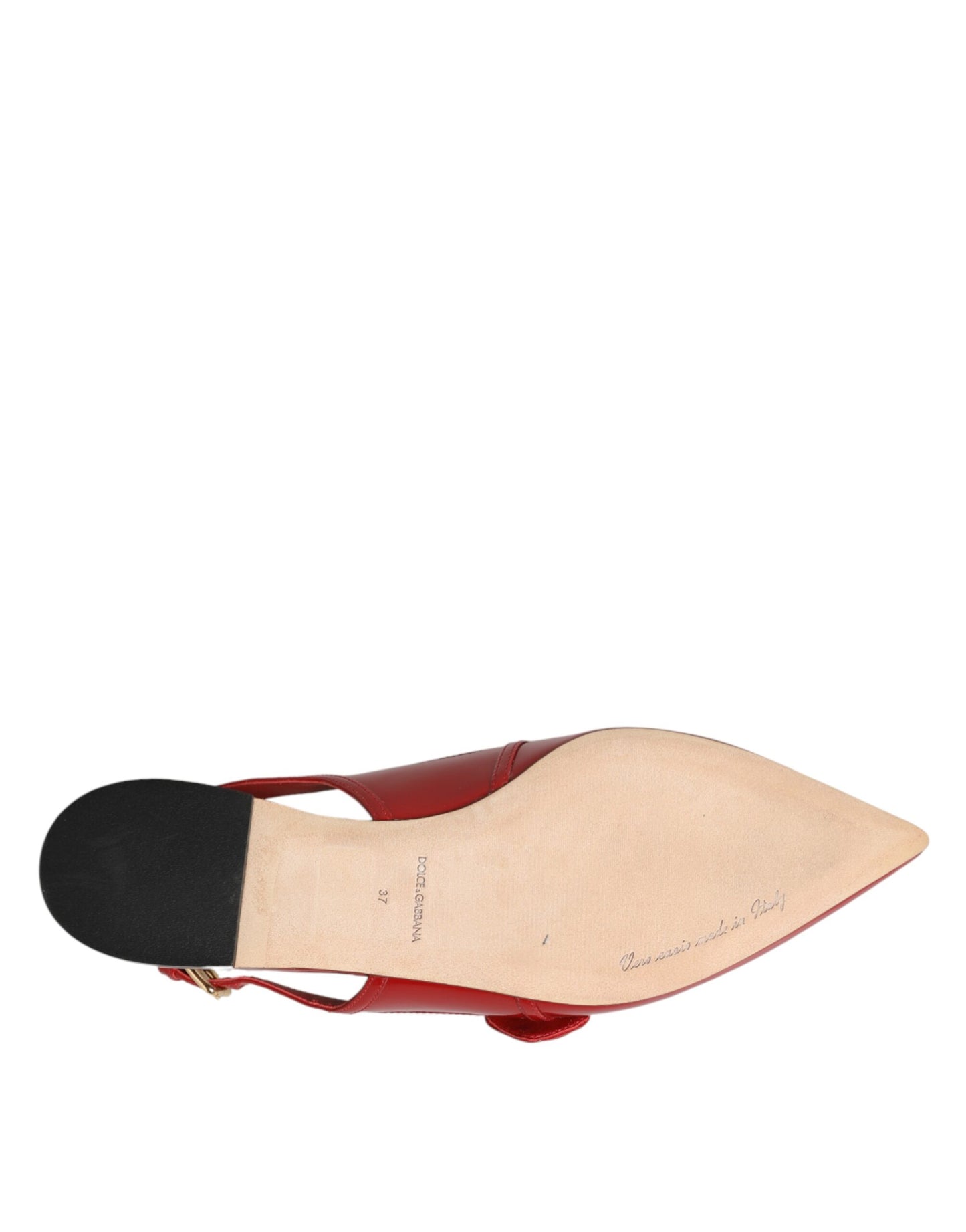 Dolce &amp; Gabbana rote Leder-Sandalen mit Fersenriemen