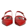 Dolce &amp; Gabbana rote Leder-Sandalen mit Fersenriemen