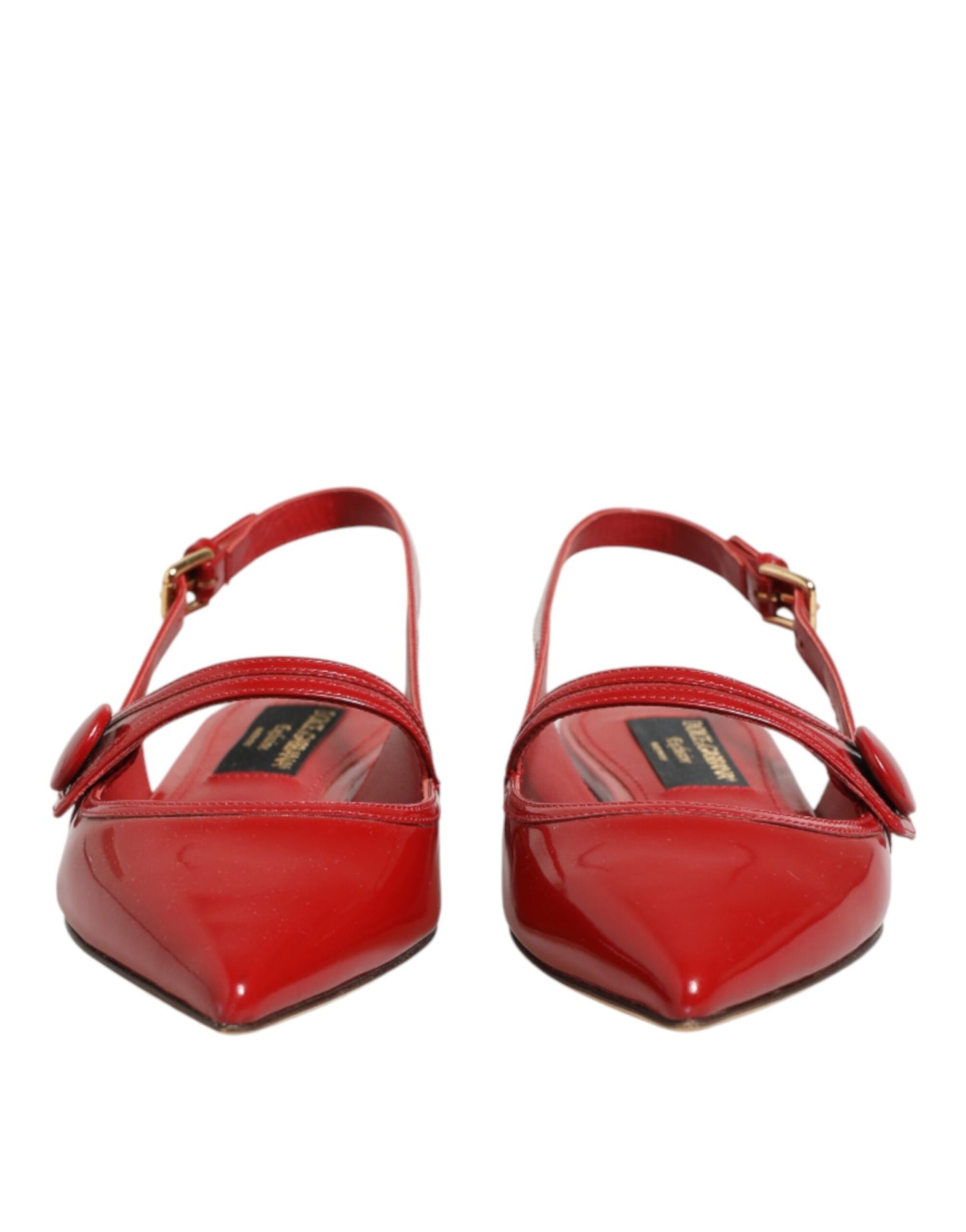 Dolce &amp; Gabbana rote Leder-Sandalen mit Fersenriemen