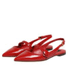 Dolce &amp; Gabbana rote Leder-Sandalen mit Fersenriemen