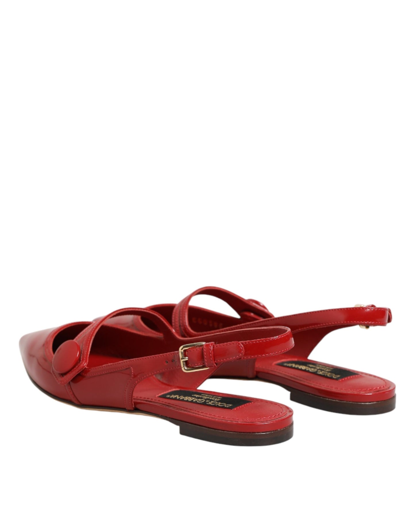 Dolce &amp; Gabbana rote Leder-Sandalen mit Fersenriemen